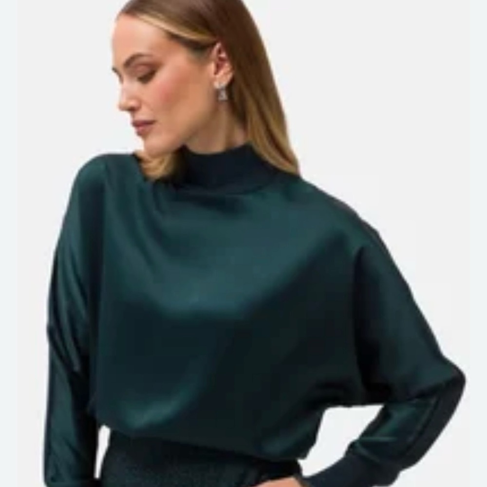 Dynamite Deep Green mock neck Knit Top
